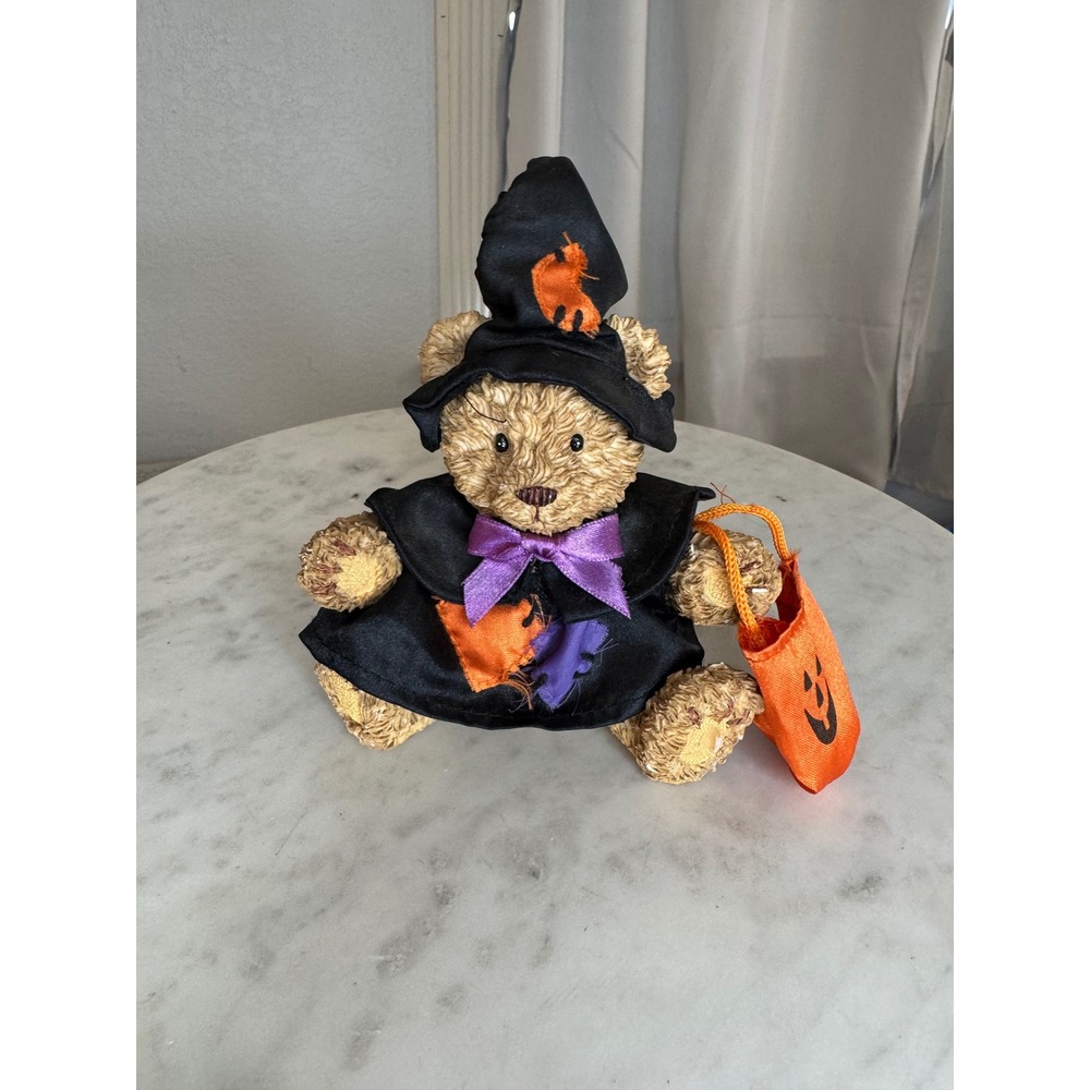Halloween Teddy Bear Witch‎ Costume Trick or Treat Decor Plush 6" Shelf Sitter
